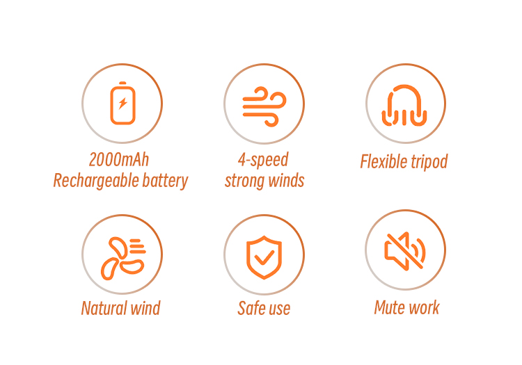 KINSCOTER Stroller Fan – Portable Clip-On Fan with Flexible Tripod | USB Rechargeable | Quiet & Adjustable Wind - Image 2